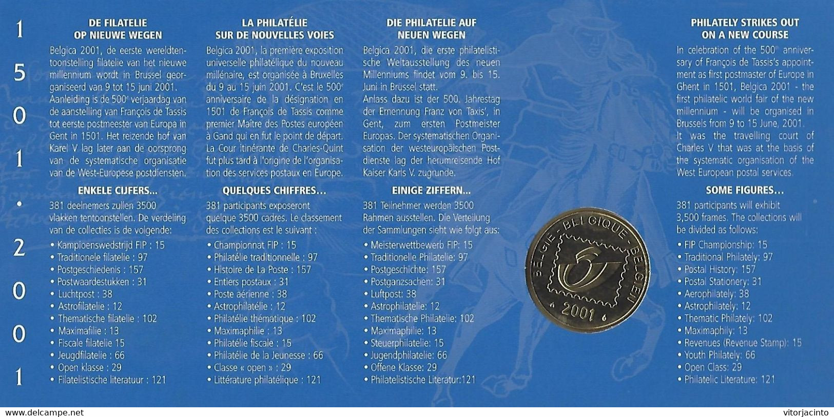 Belgium - 500 Years Of EUROPEAN Post - Coin And FDC - Numisletters