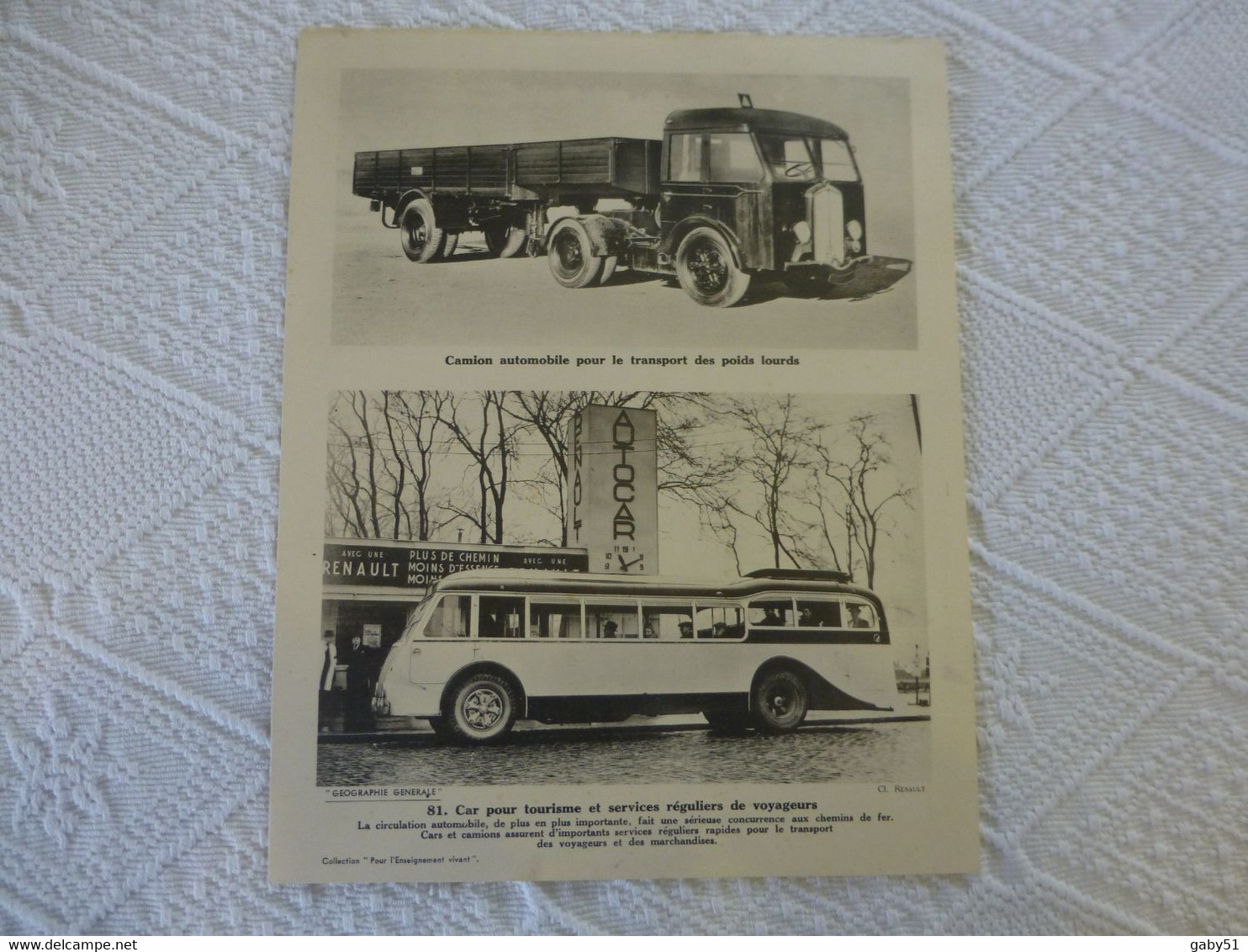 CAMION Et CAR Renault, Vers 1930, Affiche 24x30 Cm, Ref 1081 ; GR 02 - Manifesti