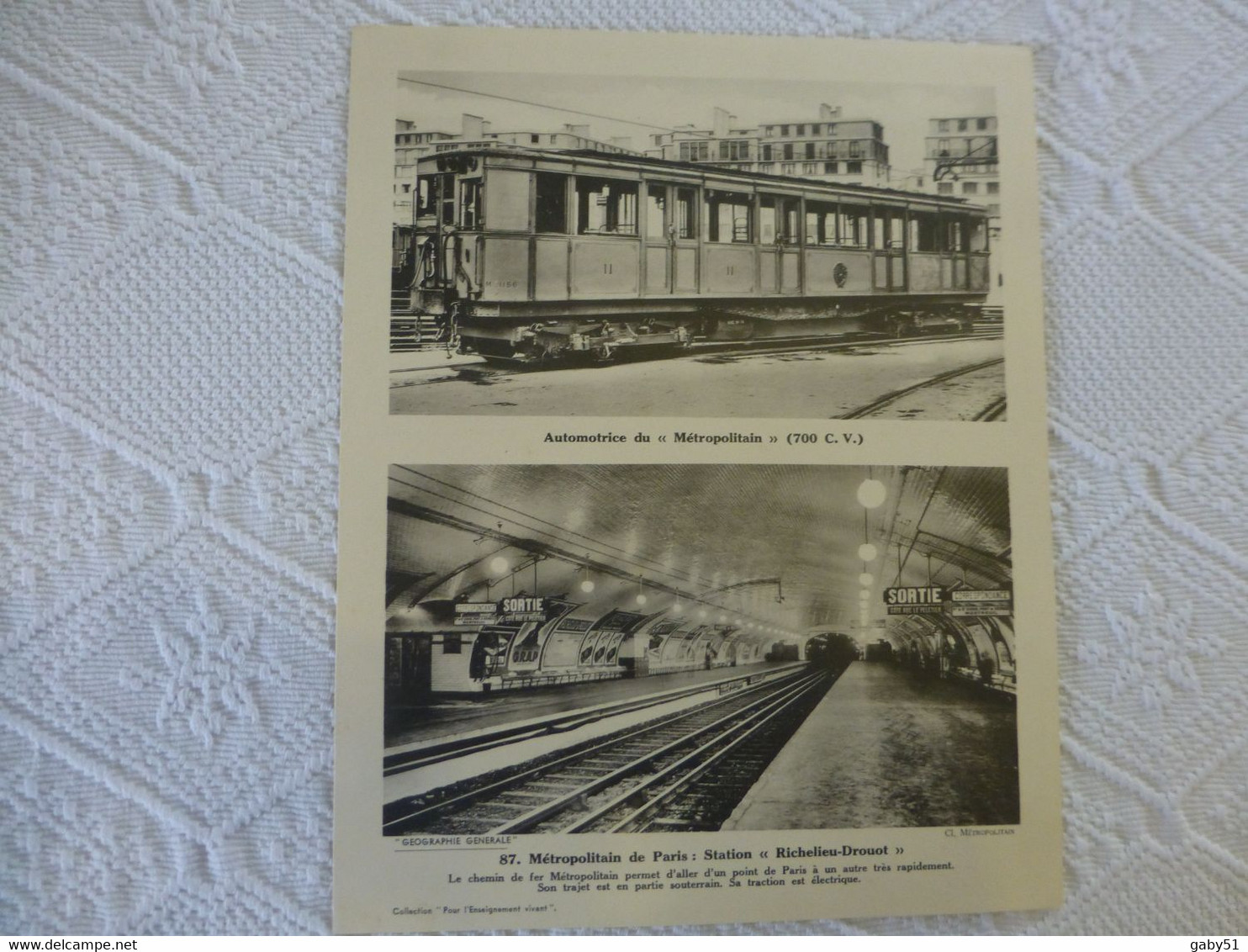 AUTOMOTRICE Du Métro, Station "Richelieu-Drouot"  Vers 1930, Affiche 24x30 Cm, Ref 1083 ; GR 02 - Affiches