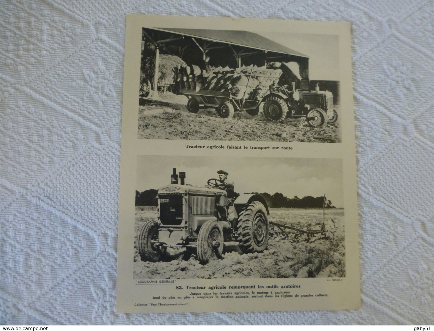 Tracteur Agricole RENAULT Vers 1930, Affiche 24x30 Cm, Ref 1085 ; GR 02 - Manifesti