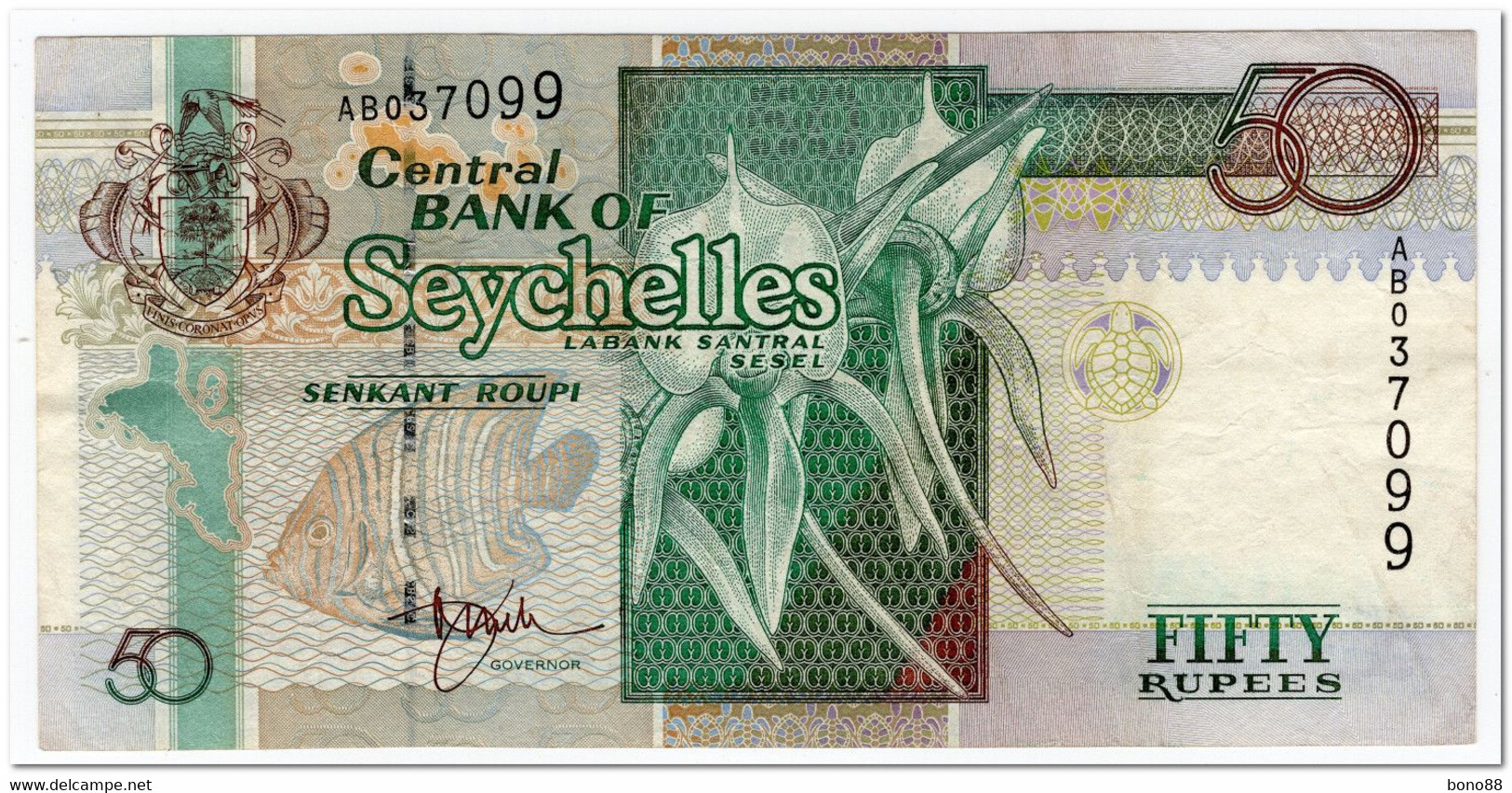 SEYCHELLES,50 RUPEES,1998,P.38,VF - Seychelles