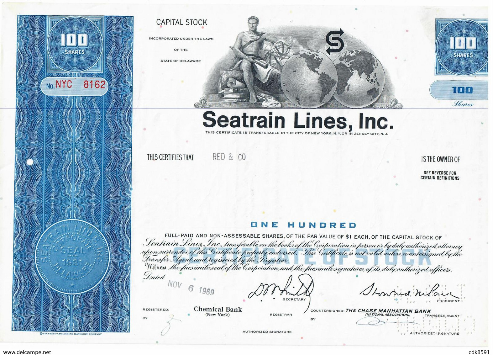 Seatrain Lines,INC. 100 $ 1969 - D - F