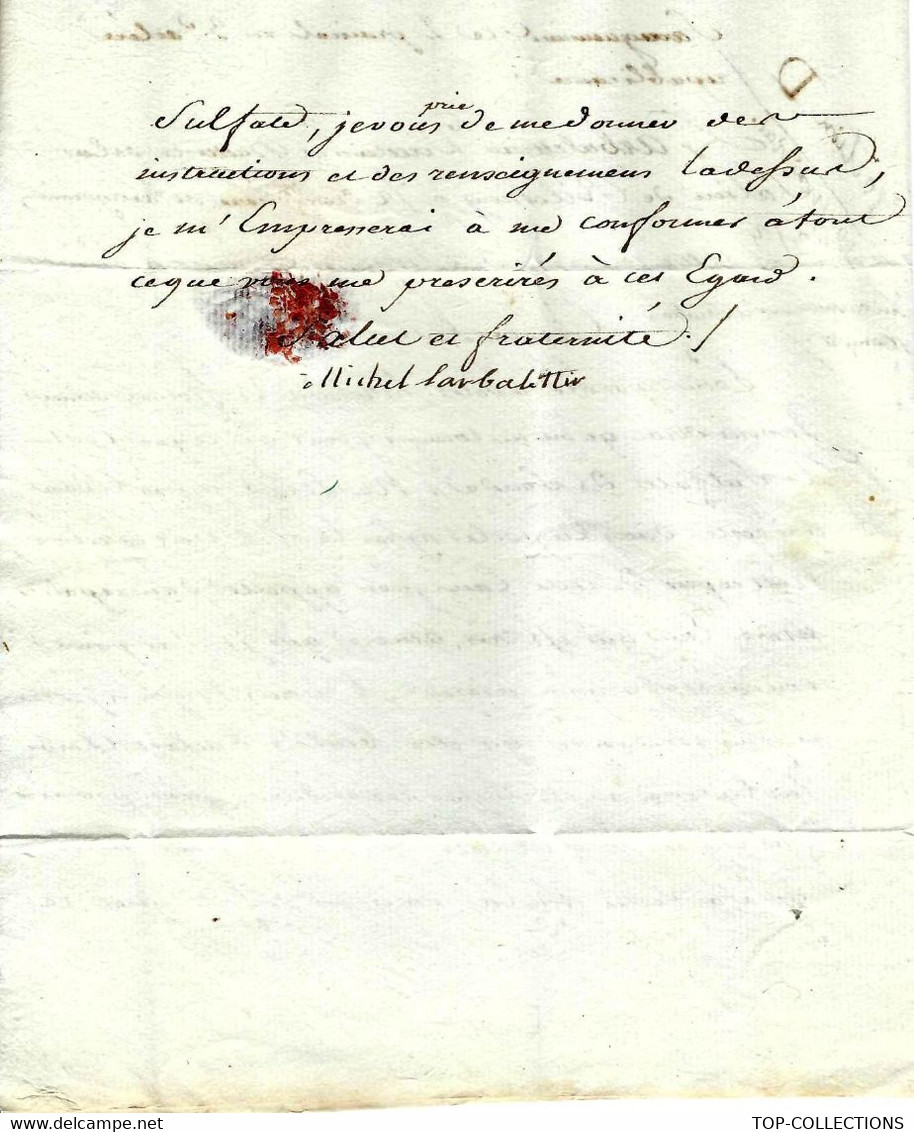 REVOLUTION  SEL SALINS SALINES 1795  AGENCE DES MINES à Paris  ECOLE DES MINES Par Directeur Saline De Rilching Rilchig - Historische Documenten