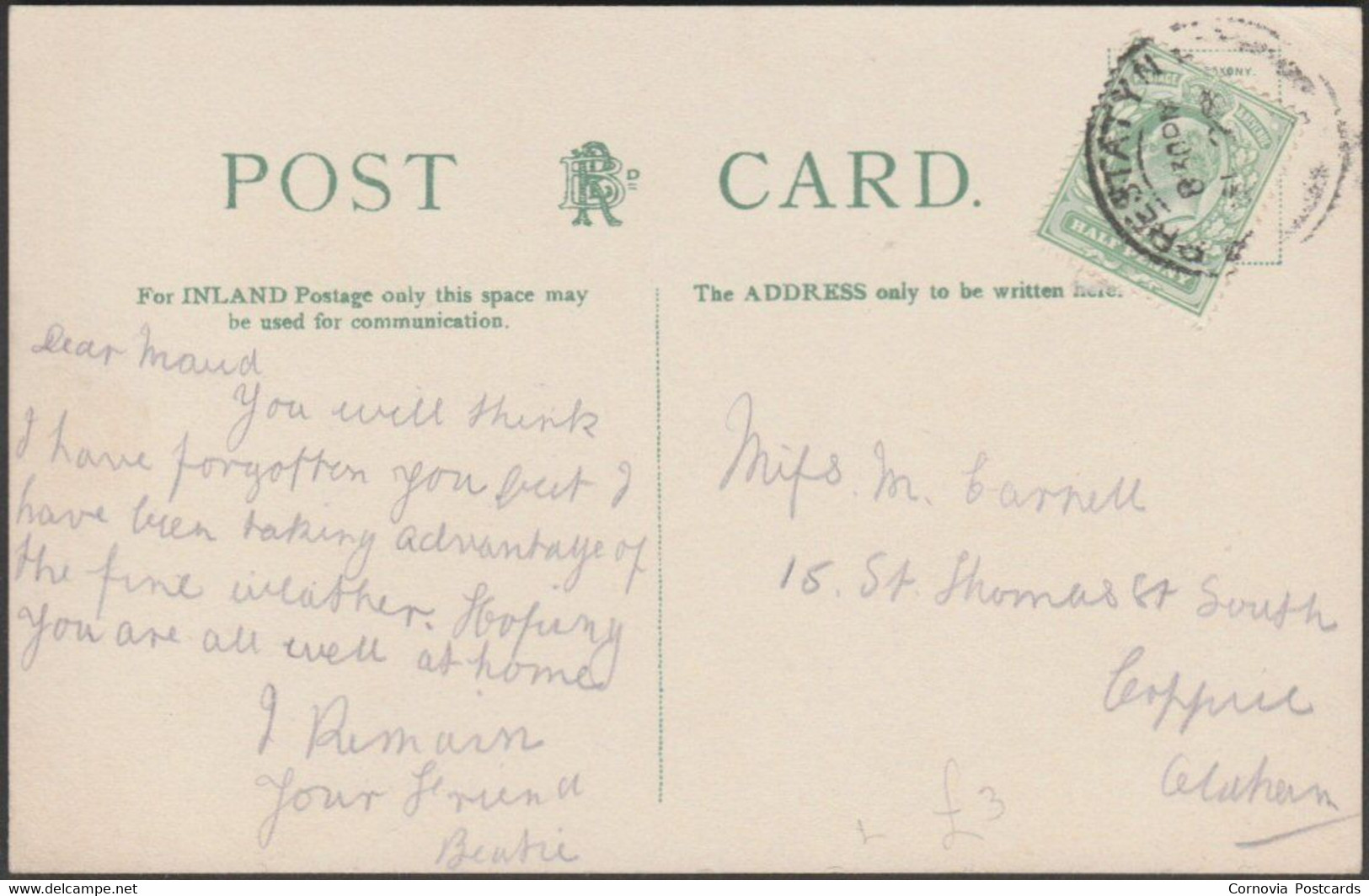 The Promenade, Rhyl, Flintshire, C.1905 - Brown & Rawcliffe Postcard - Flintshire