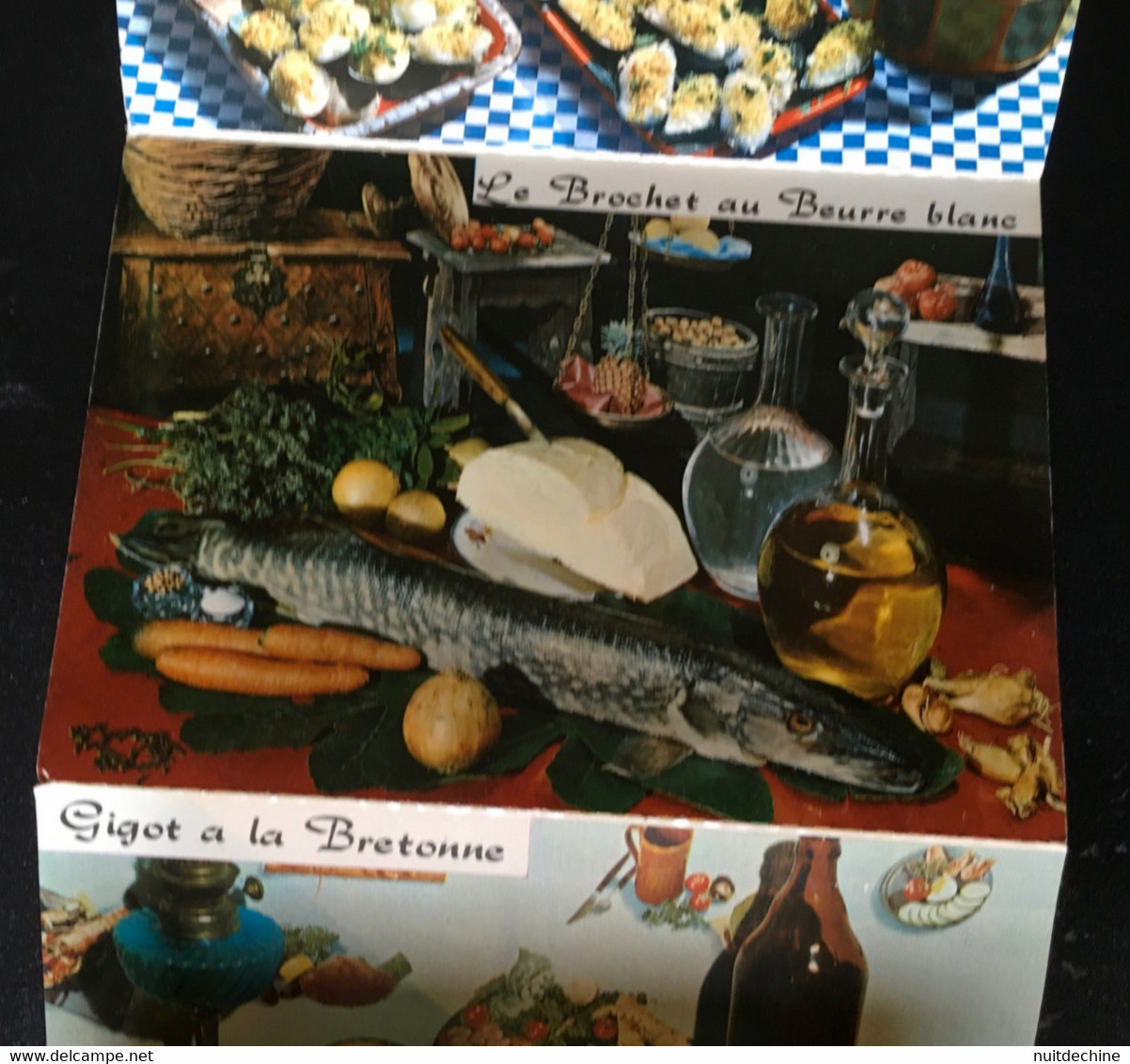 CPA 12 RECETTES DE CUISINE EN CARNET ACCORDEON . LES BONNES RECETTES DU PAYS BRETON par Emilie BERNARD . Editeur LYNA