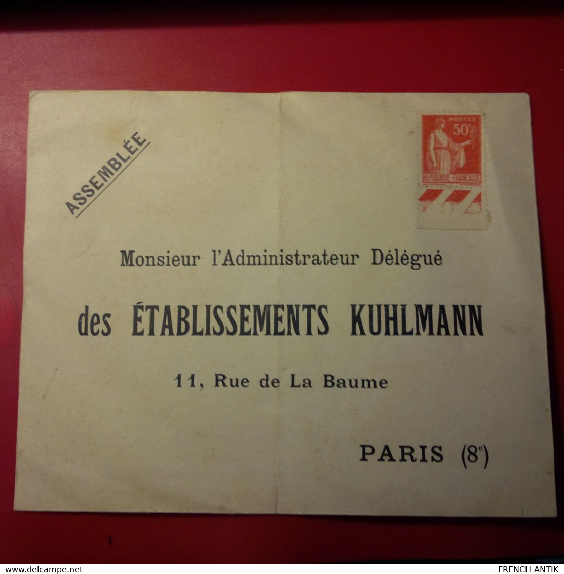 LETTRE PARIS ETABLISSEMENTS KUHLMANN - Lettres & Documents