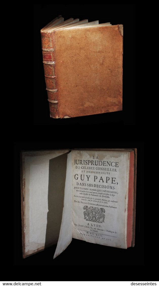 [DROIT GRENOBLE] PAPE / De La PAPE (Guy / Gui) - Jurisprudence. 1692. - Antes De 18avo Siglo