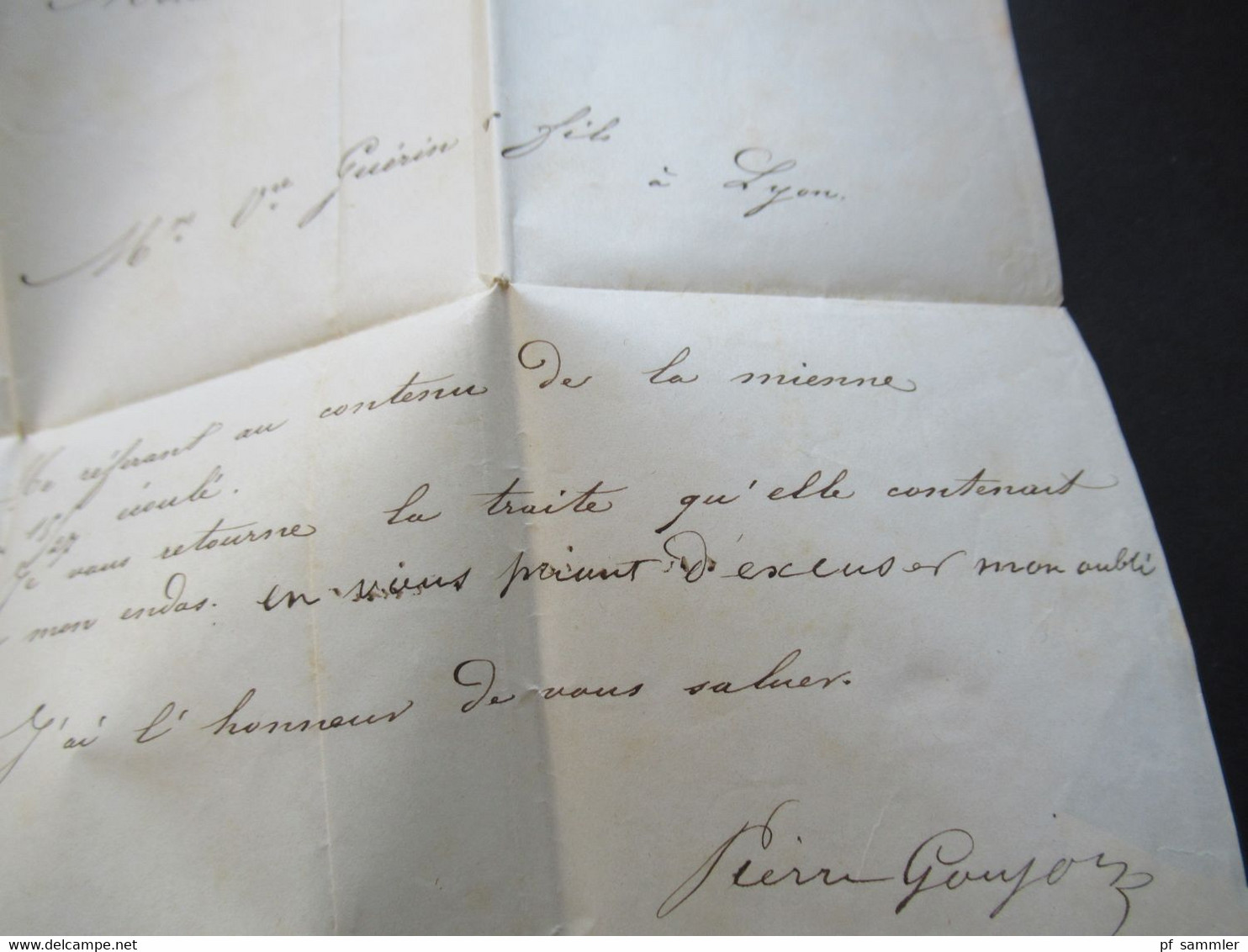 Russland April 1860 Ra1 P.35 Moscou - Lyon Transit Prusse 3 Valenciennes über Paris Faltbrief mit Inhalt