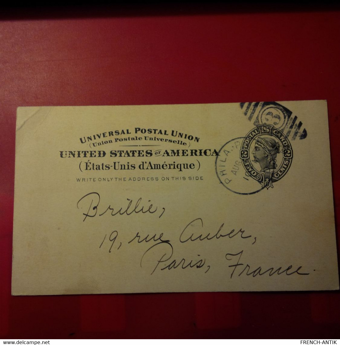 ENTIER UNITED STATES OF AMERICA POUR PARIS - Covers & Documents