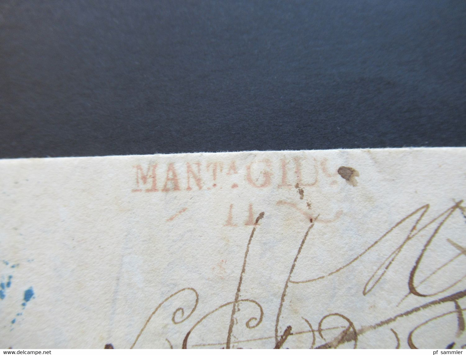 Frankreich 1808 Oder 1838 ?? Roter Ovaler Stempel Autriche P. Huningue Roter L2 Mant.... Faltbrief Mit Inhalt - Marques D'entrées