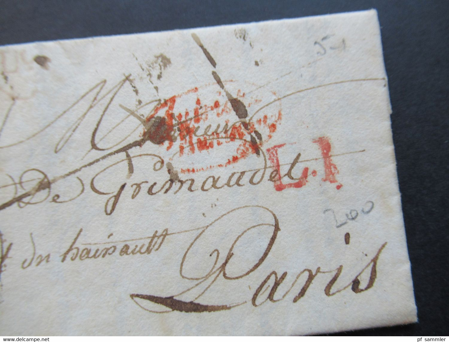 Frankreich 1808 Oder 1838 ?? Roter Ovaler Stempel Autriche P. Huningue Roter L2 Mant.... Faltbrief Mit Inhalt - Entry Postmarks