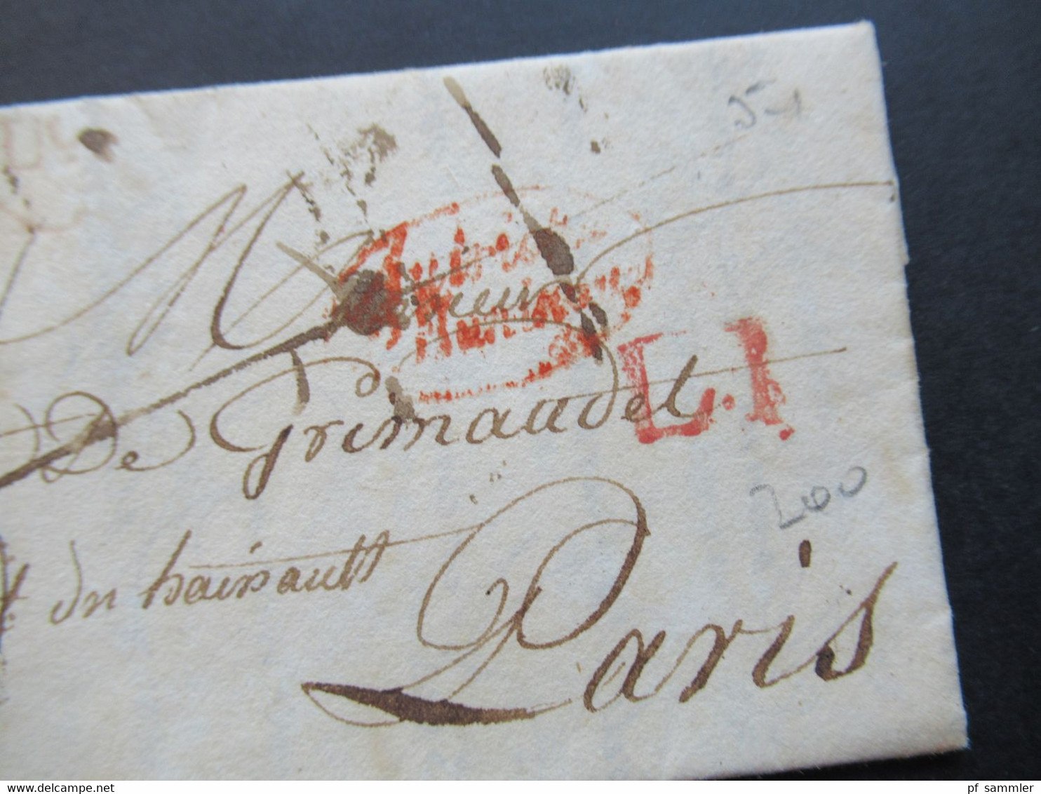 Frankreich 1808 Oder 1838 ?? Roter Ovaler Stempel Autriche P. Huningue Roter L2 Mant.... Faltbrief Mit Inhalt - Marques D'entrées