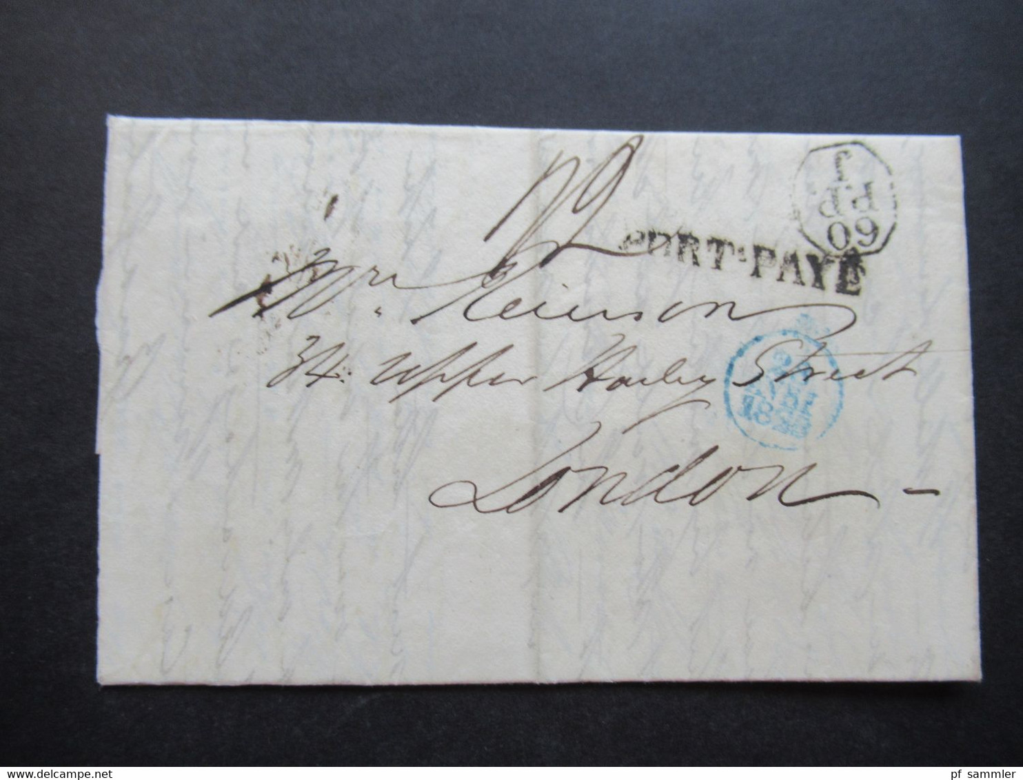 Frankreich 1829 Paris Und London Stempel L1 Port - Paye Und 60 P.P. J Faltbrief Mit Viel Inhalt! - Entry Postmarks