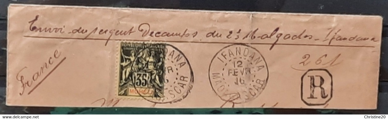 Mohéli (ex-colonie Française) 1916 N°9 Sur Grand Fgt Ob CaD IFANDANA Madagascar TB - Briefe U. Dokumente