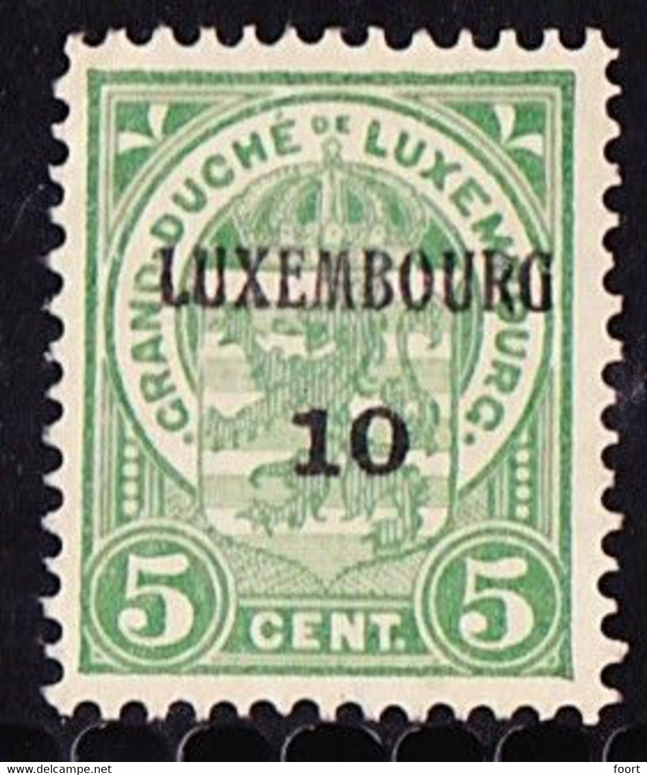 Luxembourg 1910  Prifix Nr. 70 - Vorausentwertungen