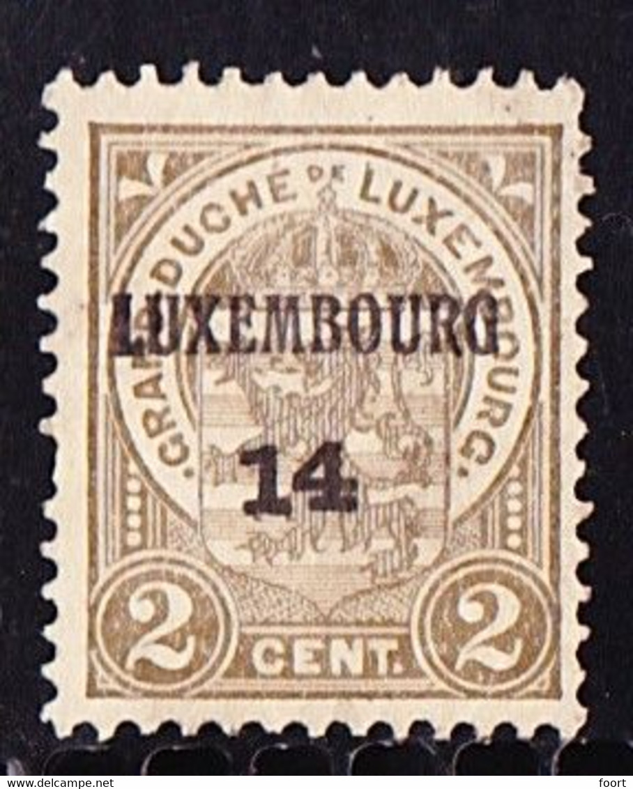 Luxembourg 1914  Prifix Nr. 92 - Vorausentwertungen