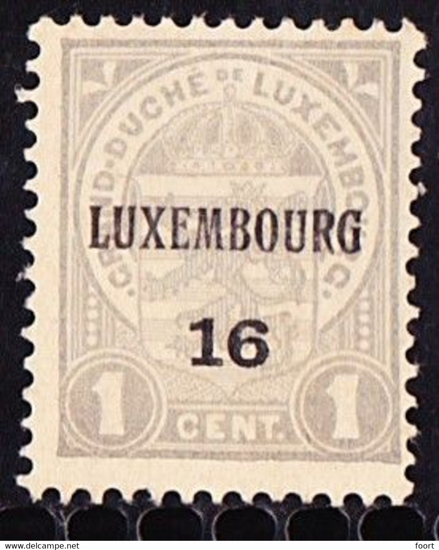 Luxembourg 1916  Prifix Nr. 104 - Vorausentwertungen