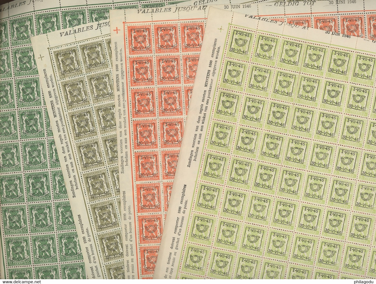 PREOS 29**.   1-VII-1945 --- 31-VI-46. EN  PANNEAUX DE 100.superbe Bords Complets   COTE. 250-€. - 1931-1950