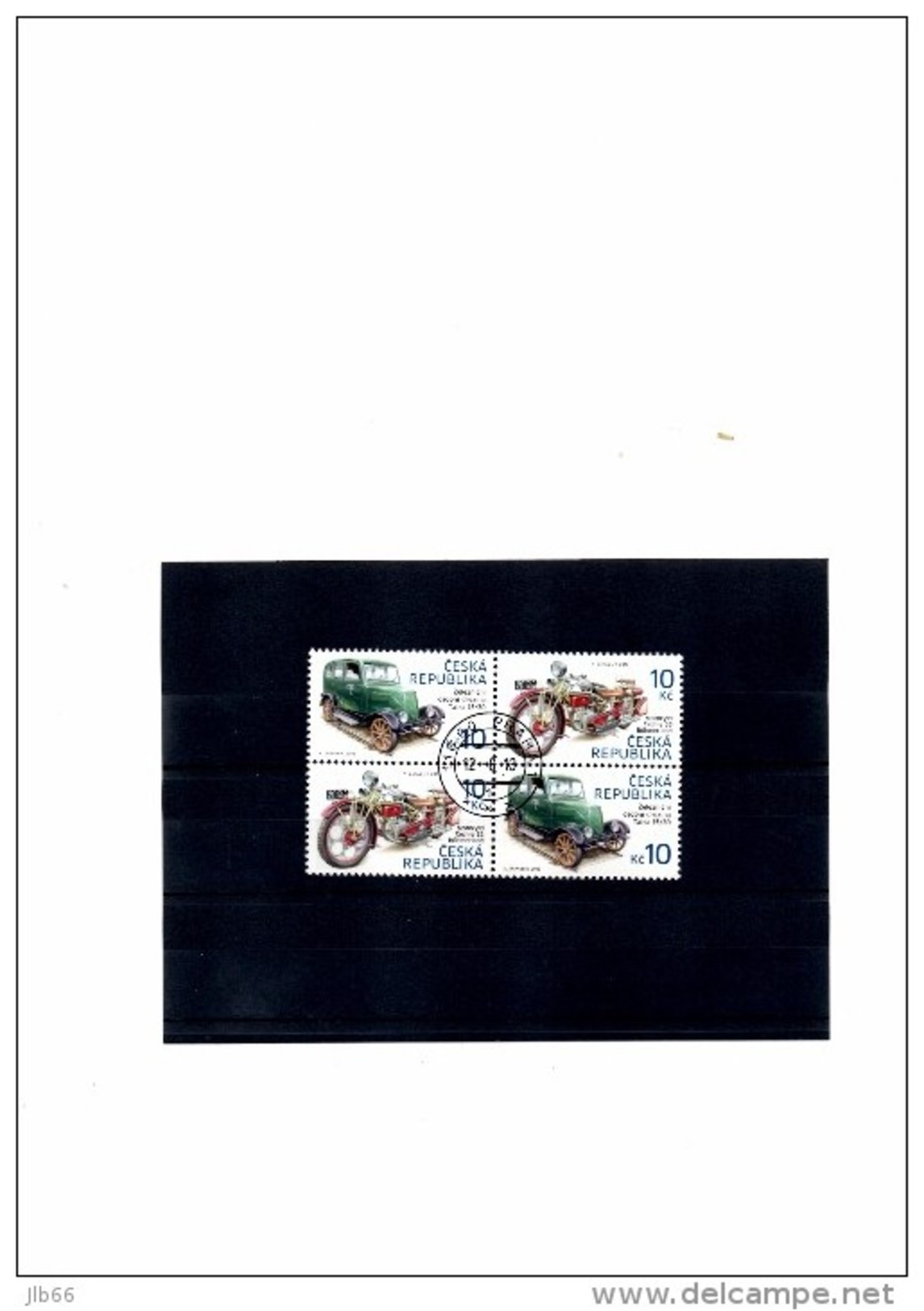 Bloc De 4 Timbres Oblitérés 2013 Automobile Tatra 15/30 Et Moto Cechie 33 Bohmerland YT 680/681 - Usados