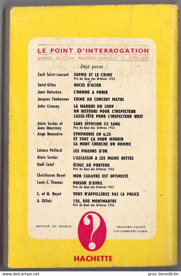 Hachette - Collection Point D'Interrogation - Jean Marcillac - "On Ne Tue Pas Pour S'amuser" - 1960 - Hachette - Point D'Interrogation