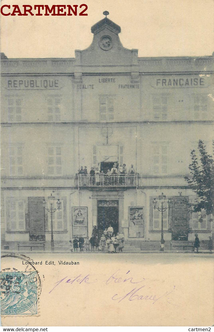 VIDAUBAN HOTEL DE VILLE ANIMEE CARTE SANS LEGENDE LOMBARD EDITEUR 83 VAR - Vidauban