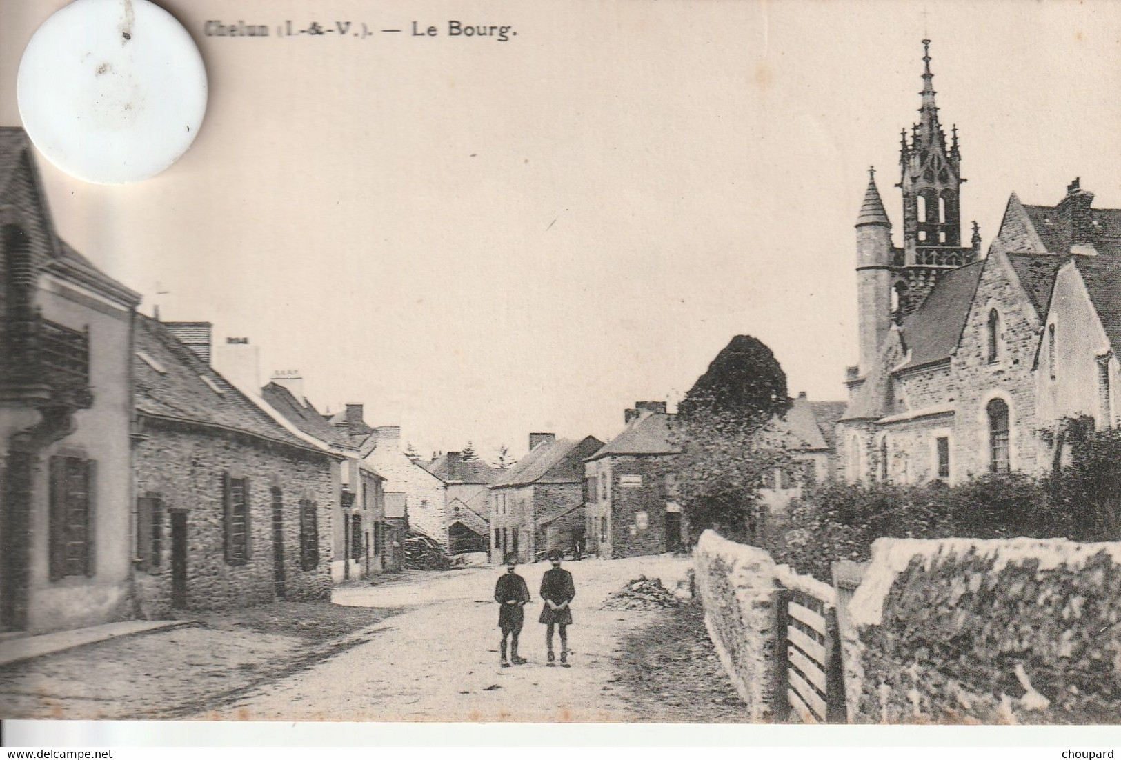 35 -  Carte Postale Ancienne  De CHELUN  Le Bourg   (A Voyagé) - Crez En Bouere