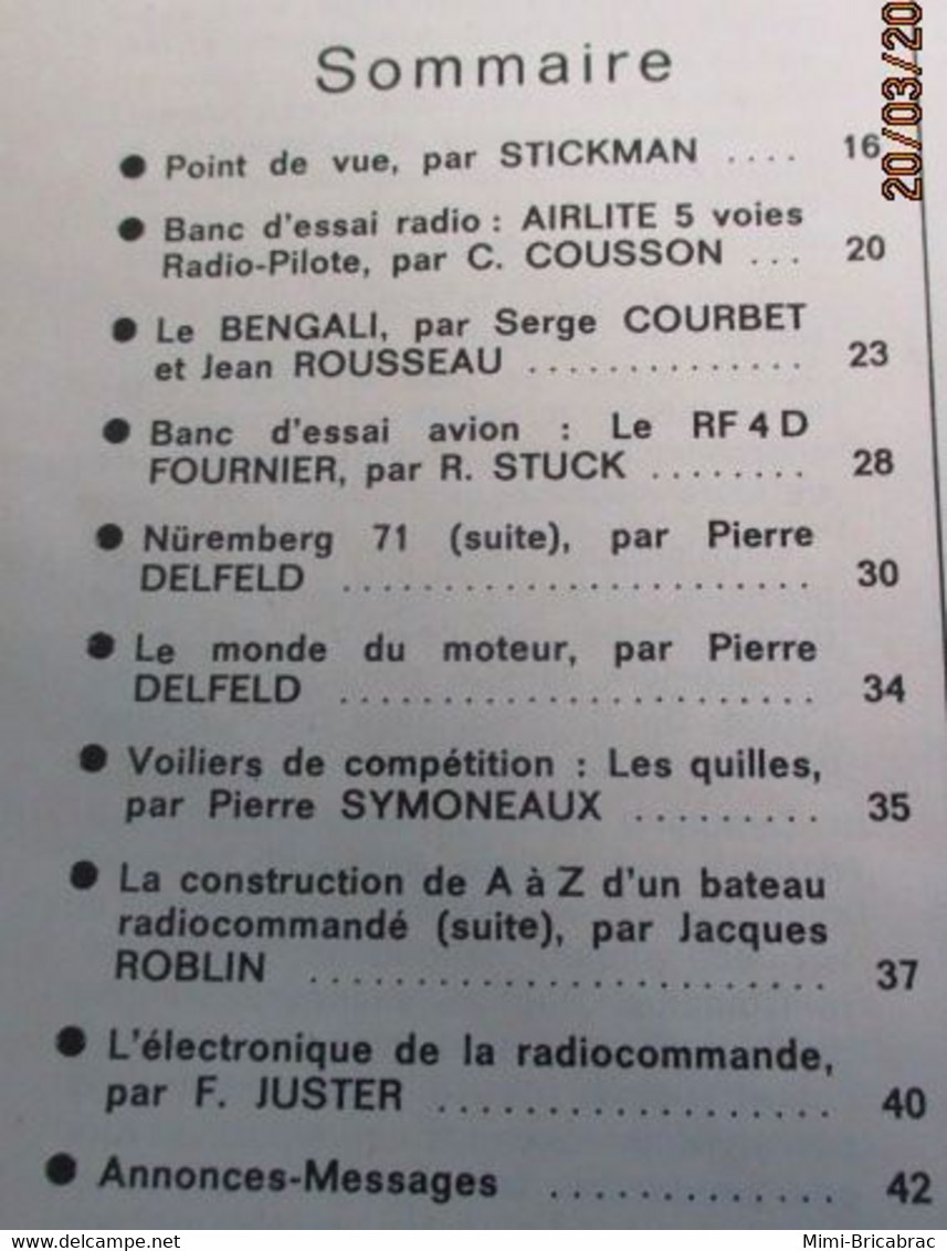 22-A REVUE RADIO-MODELISME  ELECTRONIQUE ANIMATION N°54 De JUIN 71 , TRES BON ETAT , COMPLET - Modelos R/C (teledirigidos)