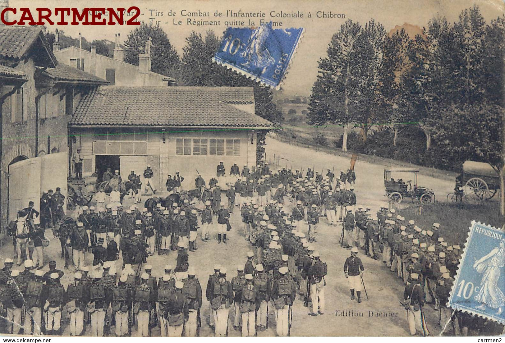 SIGNES TIRS DE COMBAT DE L'INFANTERIE COLONIALE A CHIBRON REGIMENT A LA FERME MILITAIRE GUERRE SOLDATS 83 VAR - Signes