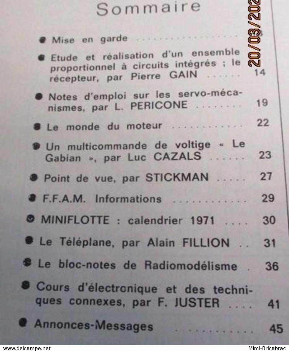 22-A REVUE RADIO-MODELISME  ELECTRONIQUE ANIMATION N°51 De MARS 71 , TRES BON ETAT , COMPLET - R/C Scale Models