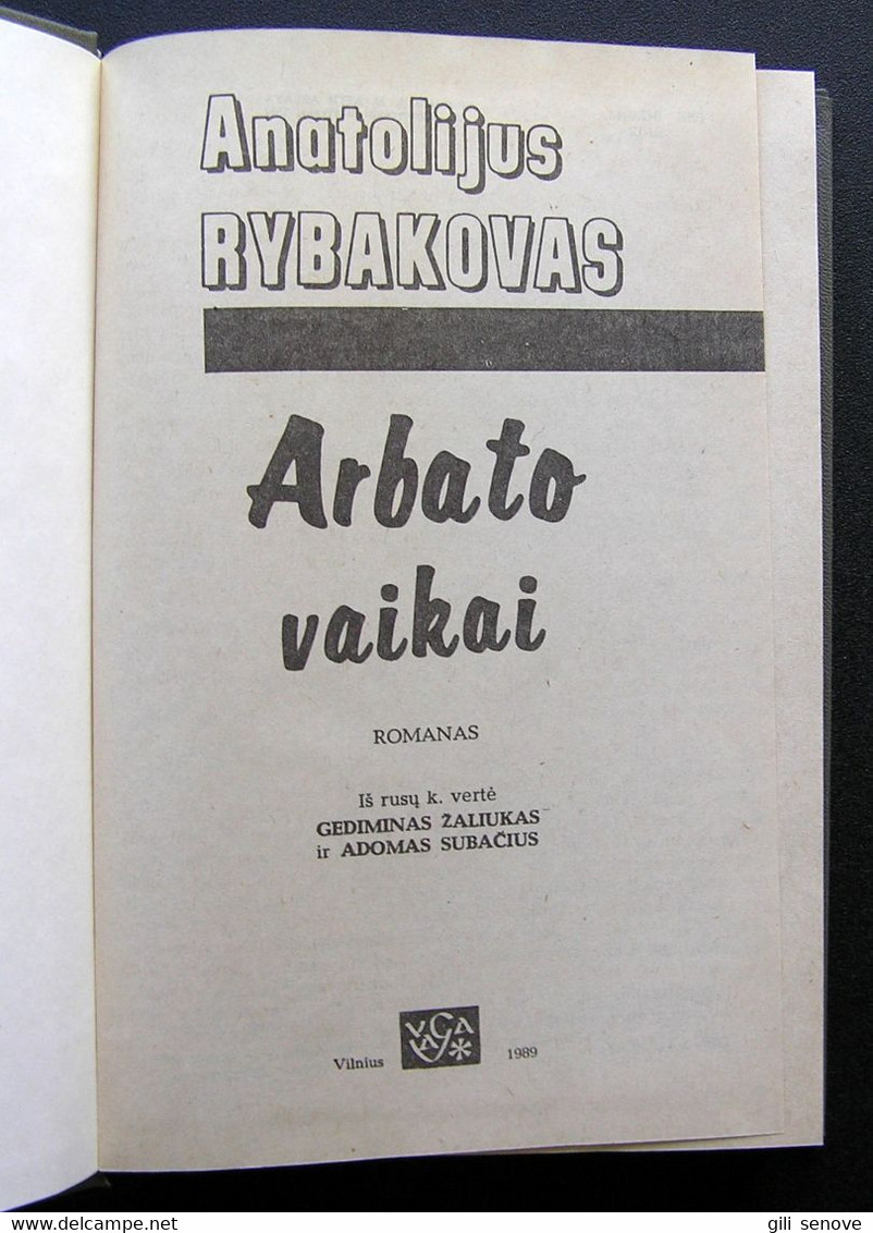 Lithuanian Book / Arbato Vaikai 1989 - Novels