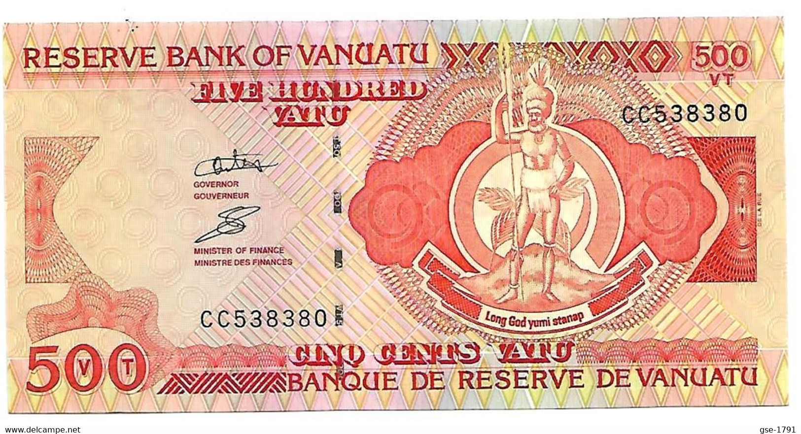 VANUATU  500 VATU  ( Odo Tevi )   CC   Fil D'argent.   NEUF - Vanuatu