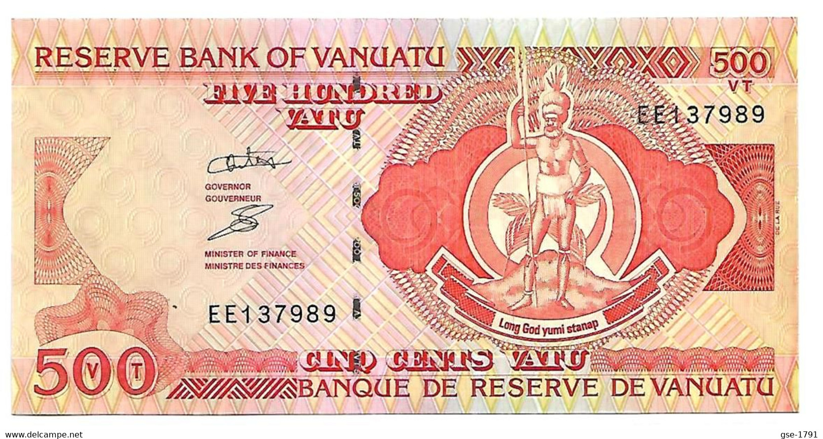 VANUATU  500 VATU  ( Odo Tevi )   EE   Fil D'argent.   NEUF - Vanuatu