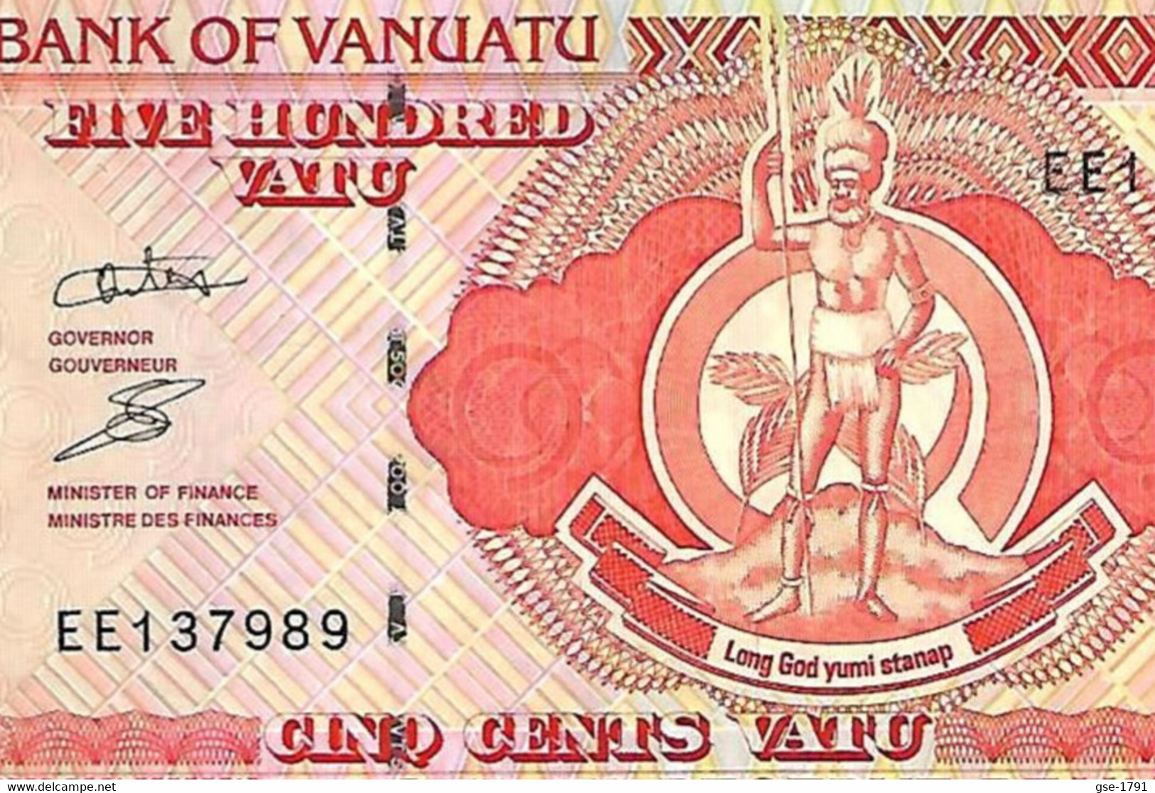 VANUATU  500 VATU  ( Odo Tevi )   EE   Fil D'argent.   NEUF - Vanuatu