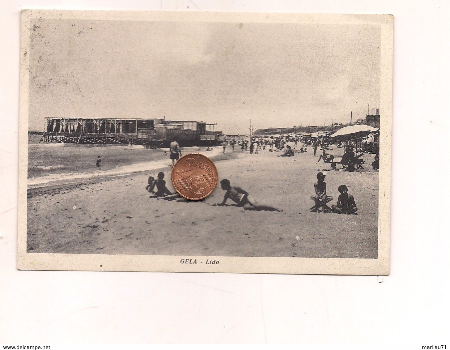 CL194 Sicilia GELA Caltanissetta 1956 Lido Spiaggia - Gela