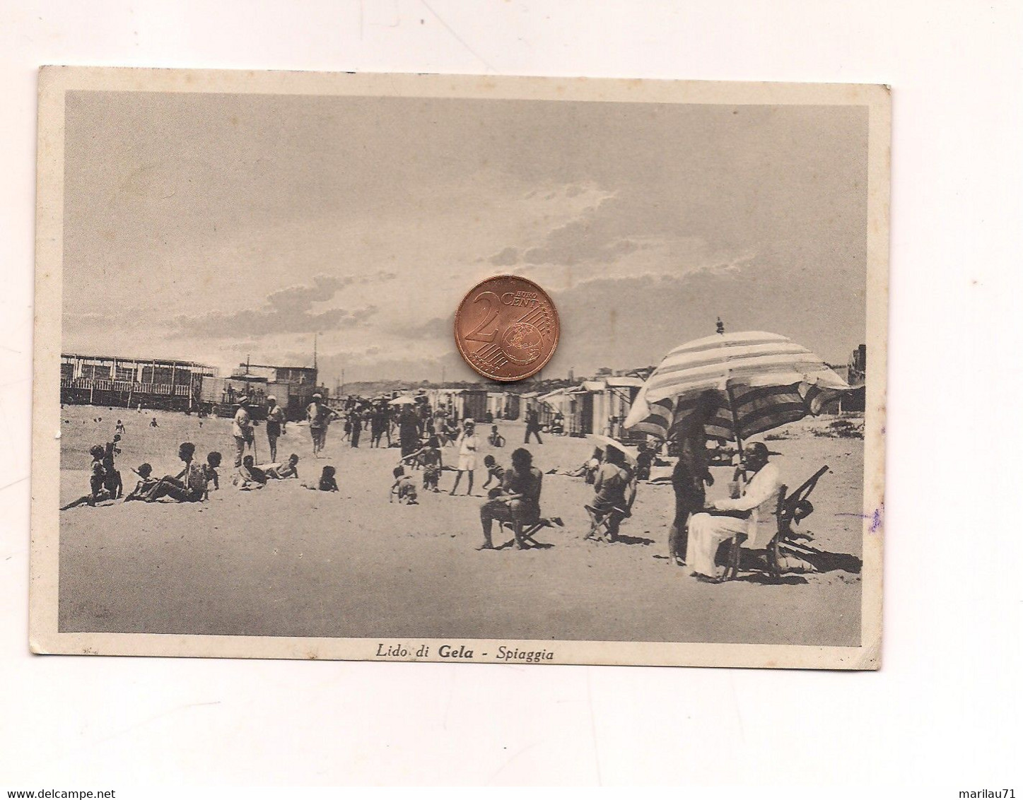 CL195 Sicilia GELA Caltanissetta 1938 Lido Spiaggia - Gela