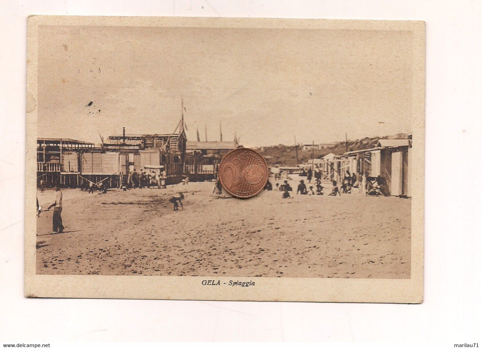 CL197 Sicilia GELA Caltanissetta 1937 Lido Spiaggia - Gela