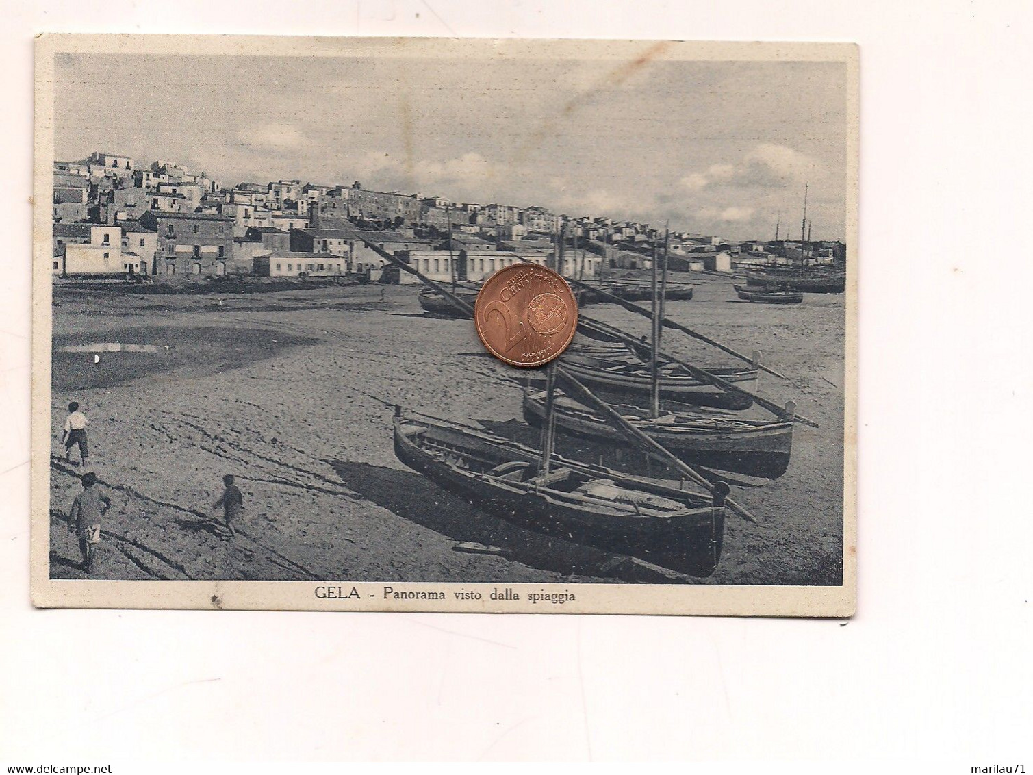 CL198 Sicilia GELA Caltanissetta 1938 Panorama Spiaggia - Gela