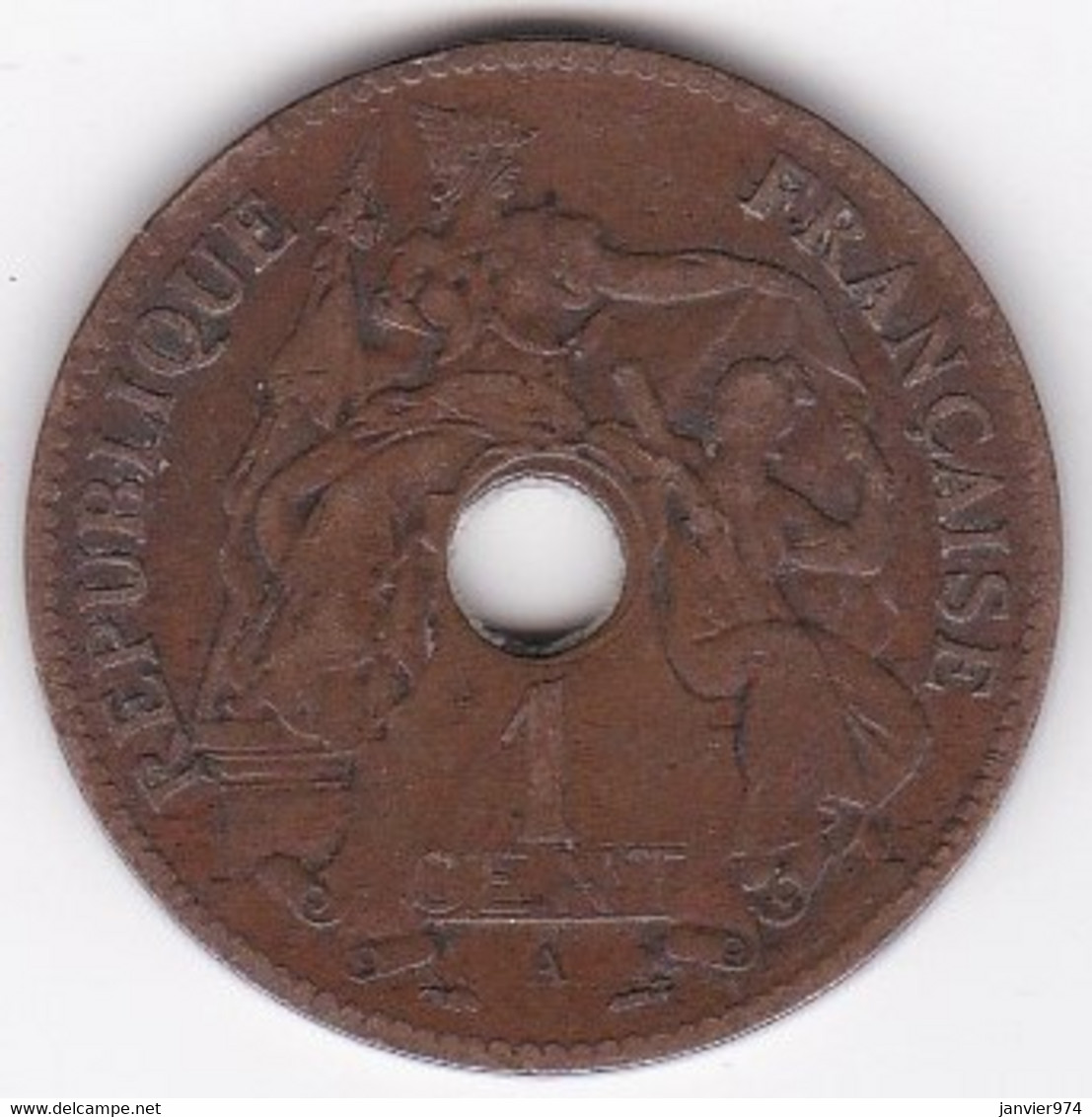 Indochine Française. 1 Cent 1896 A. En Bronze, Lec 52 - French Indochina