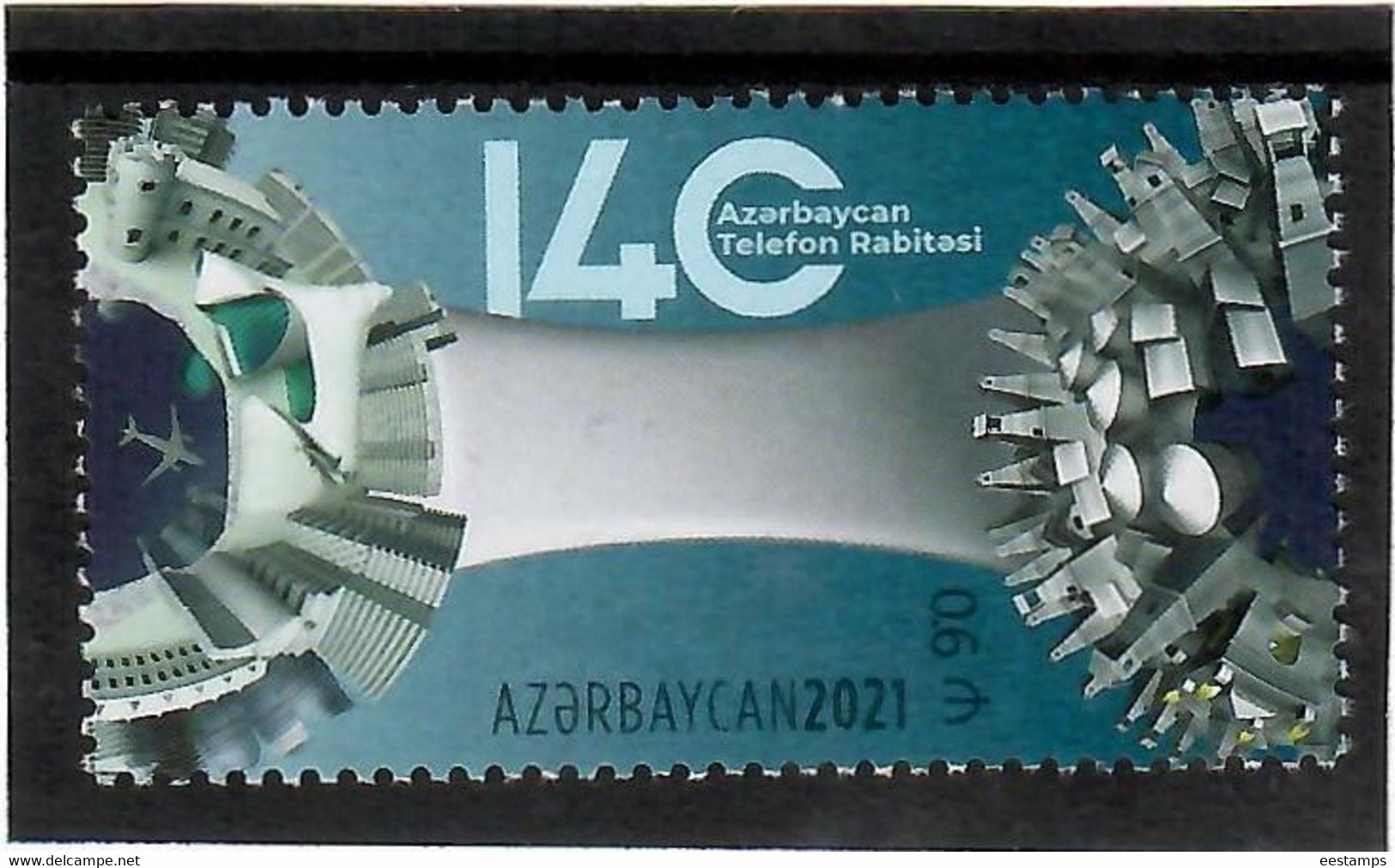 Azerbaijan 2021 . 140th Ann. Of Azerbaijan Telephone Communication . 1v. - Aserbaidschan