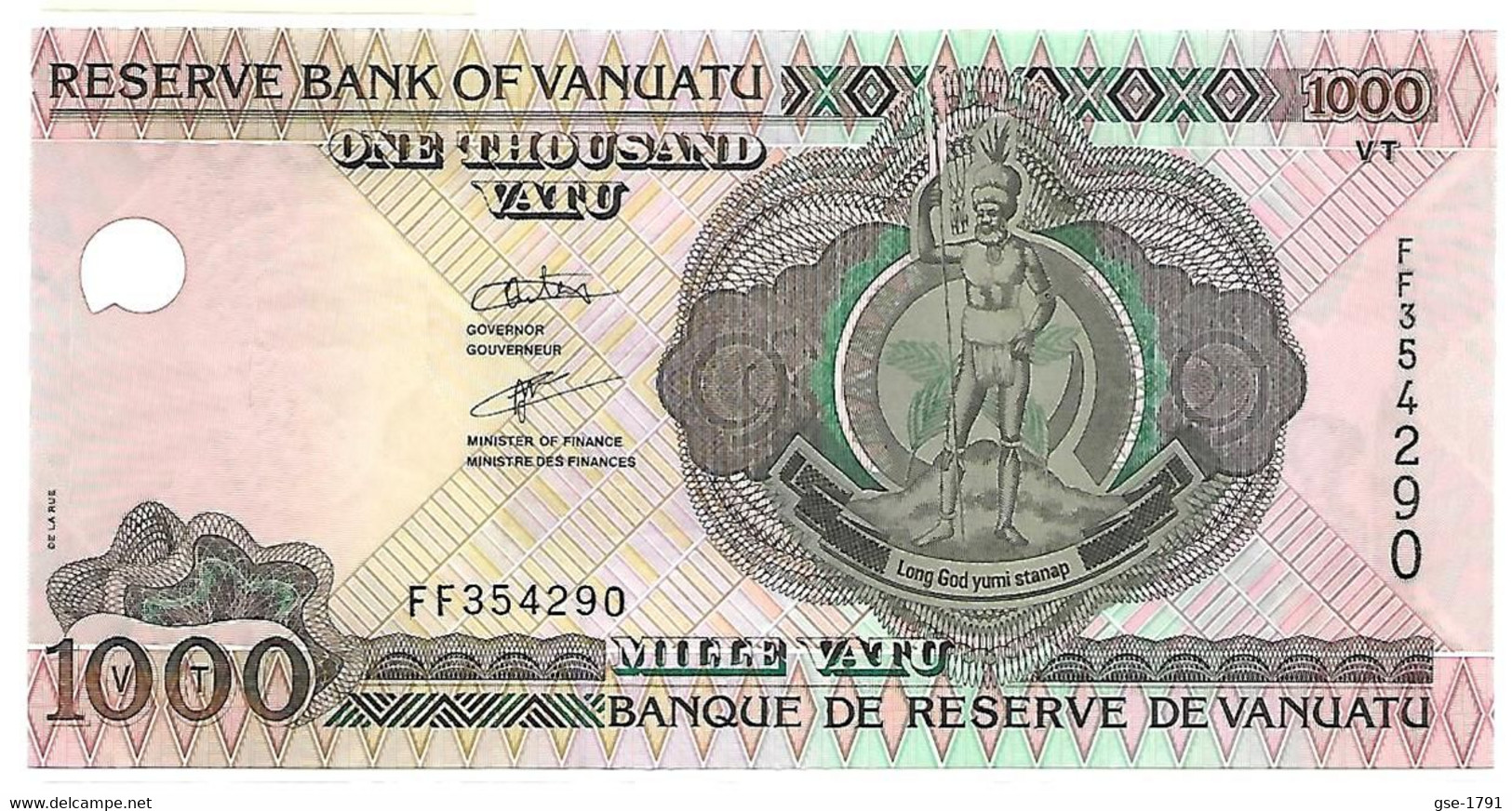 VANUATU  1000 VATU  Sign.3 ( Virani )  FF  N° Vertical  NEUF - Vanuatu