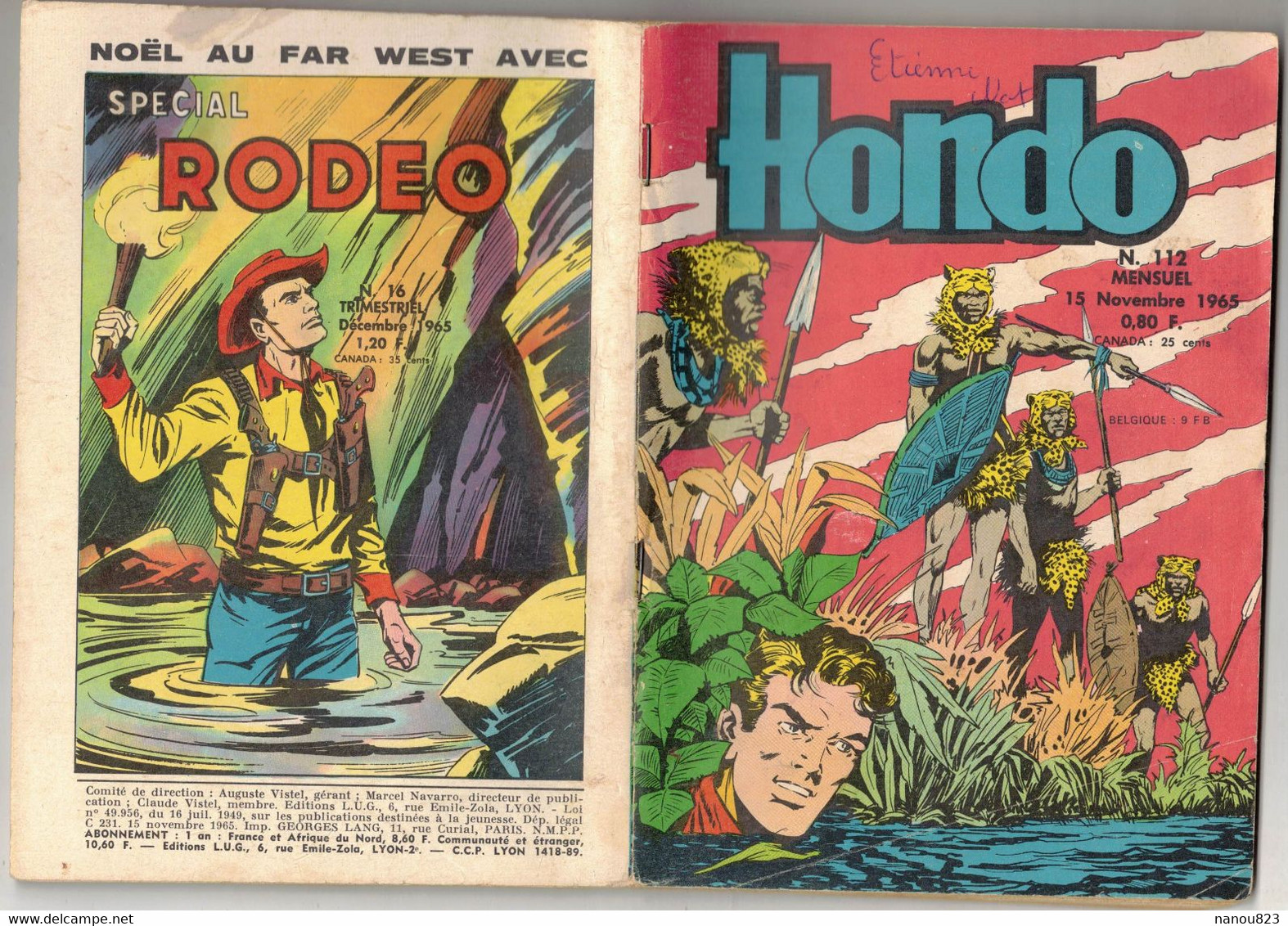 HONDO N° 112 - NOVEMBRE 1965 EDITION LUG VERSO RODEO - Hondo