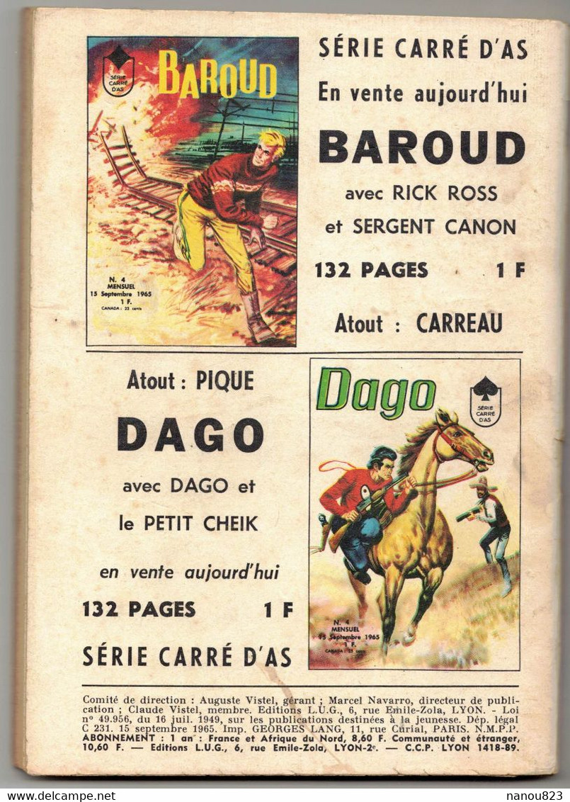 HONDO N° 110 - SEPTEMBRE 1965 EDITION LUG VERSO BAROUD - Hondo