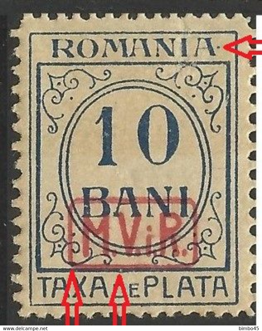 Errors & Variety -- Porto  GERMANY  Occupation  Of  ROMANIA     ,, M.V.i.R. ,,  1918 MNH - Mi. 1-5 - Fiscales
