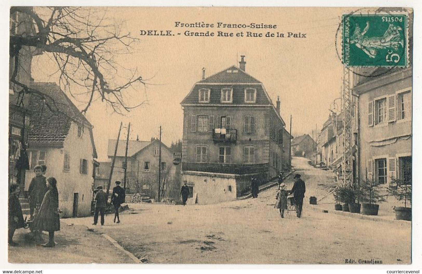 CPA - DELLE (Terr. De Belfort) - Grande Rue Et Rue De La Paix - Delle