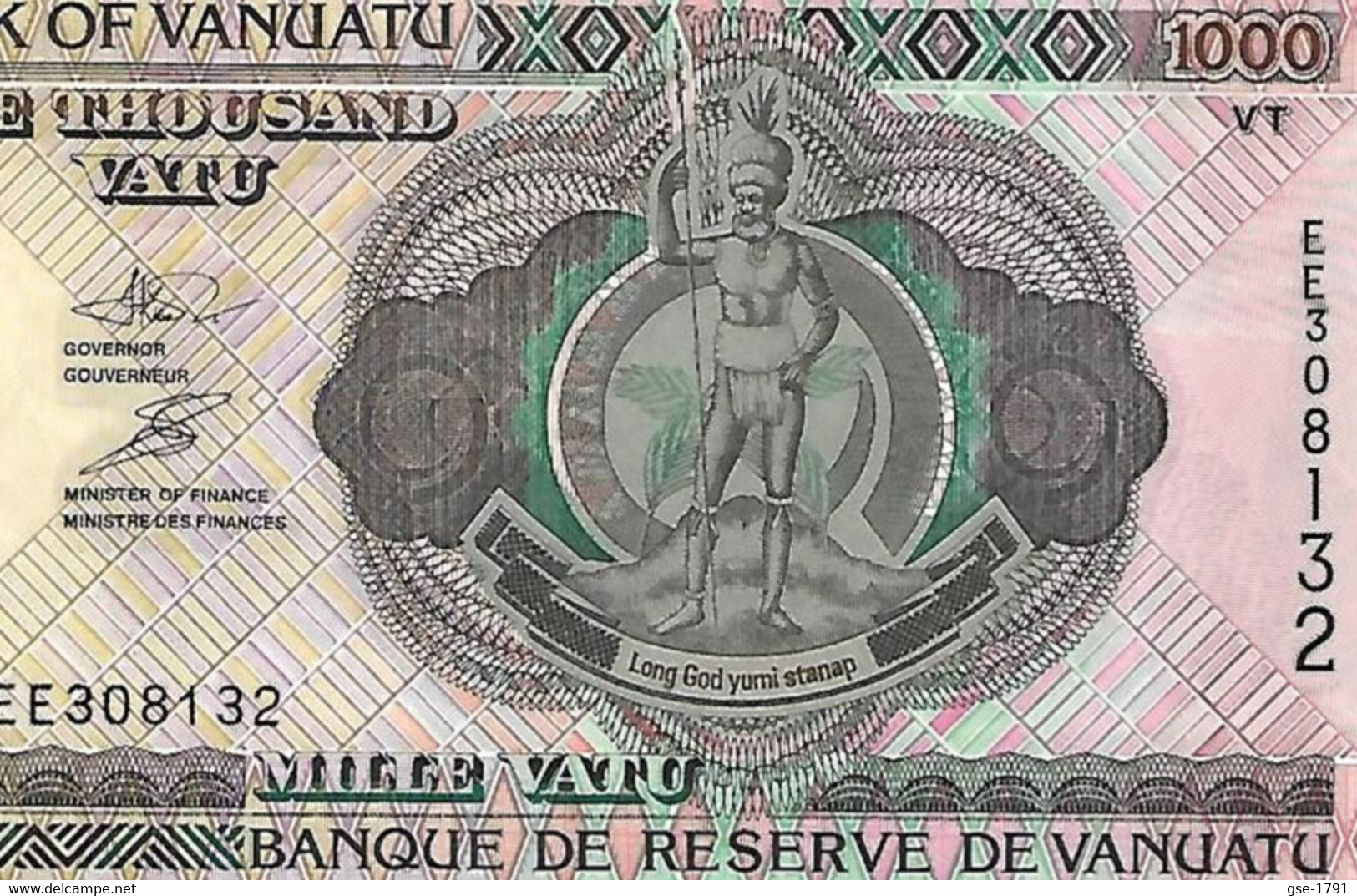 VANUATU  1000 VATU  Sign.3 ( Virani )  EE  N° Vertical  NEUF - Vanuatu