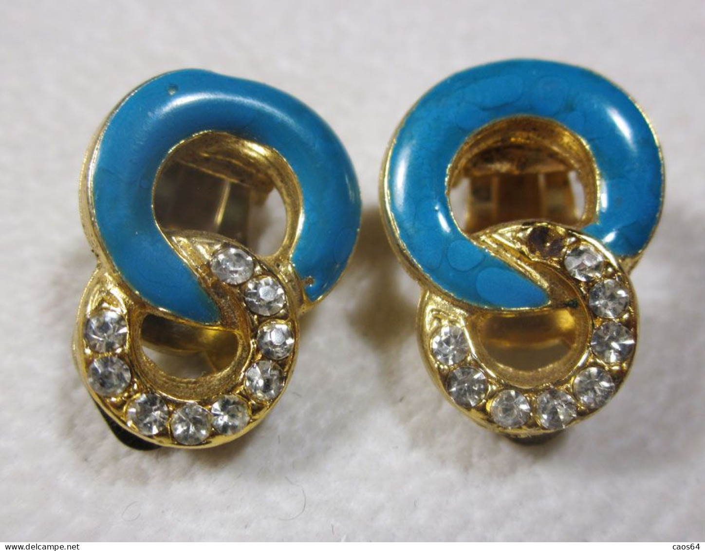 Orecchini Strass Bigiotteria  Vintage H 1,8 Cm - Earrings