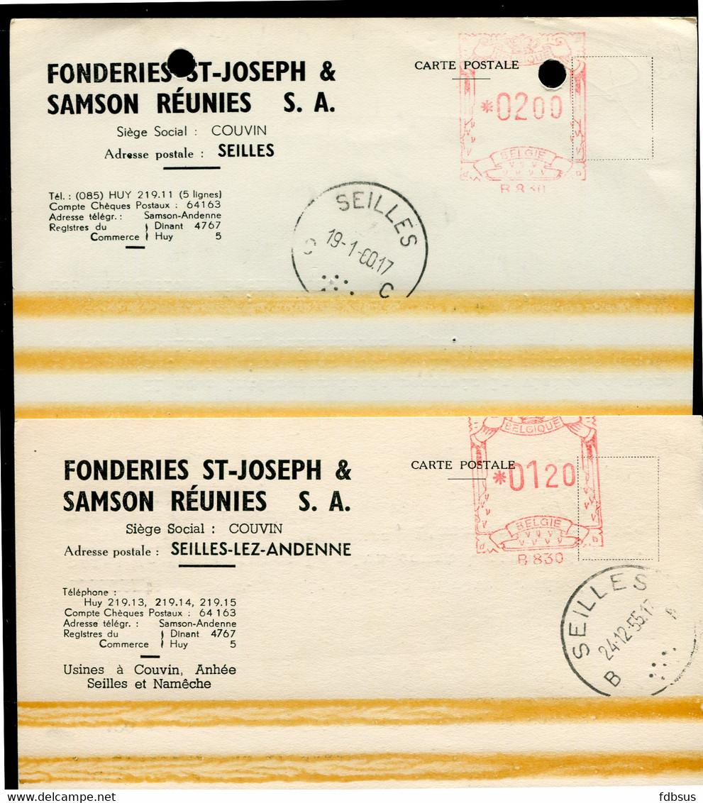 2 Cartes FONDERIES ST JPOSEPH & SAMSON REUNIES S.A.S - Seilles - - ...-1959