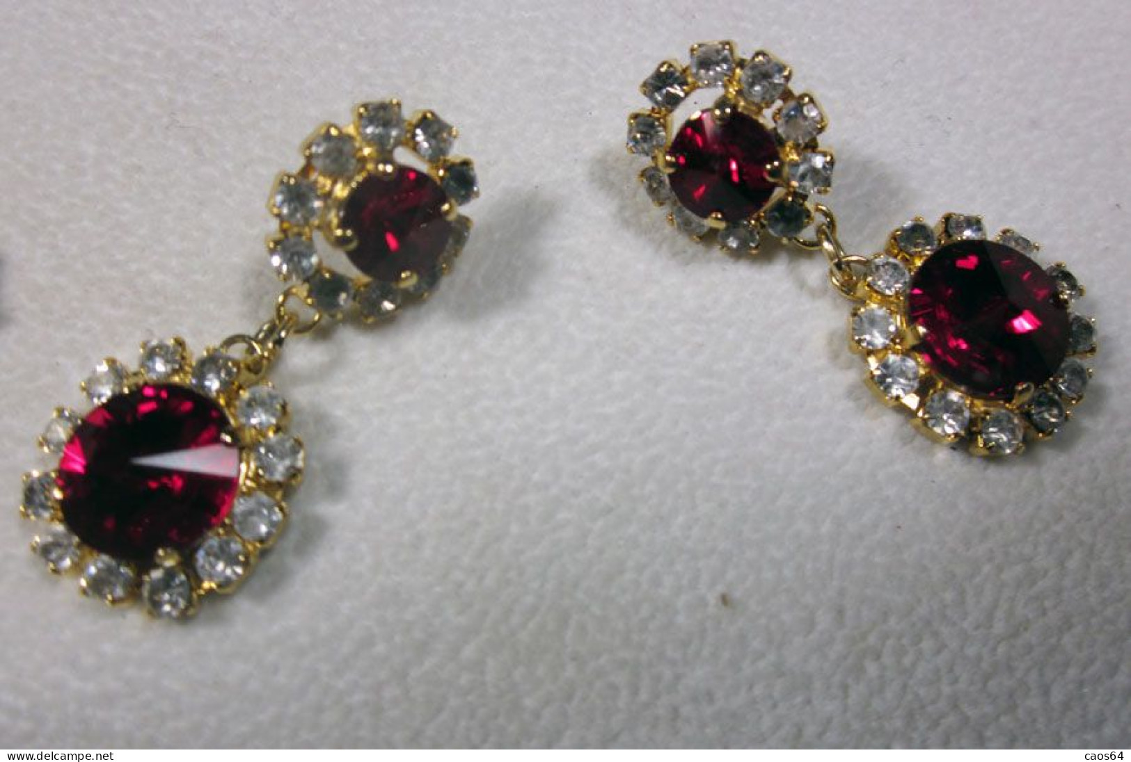 Orecchini Strass  Bigiotteria  Vintage H 4 Cm - Boucles D'oreilles