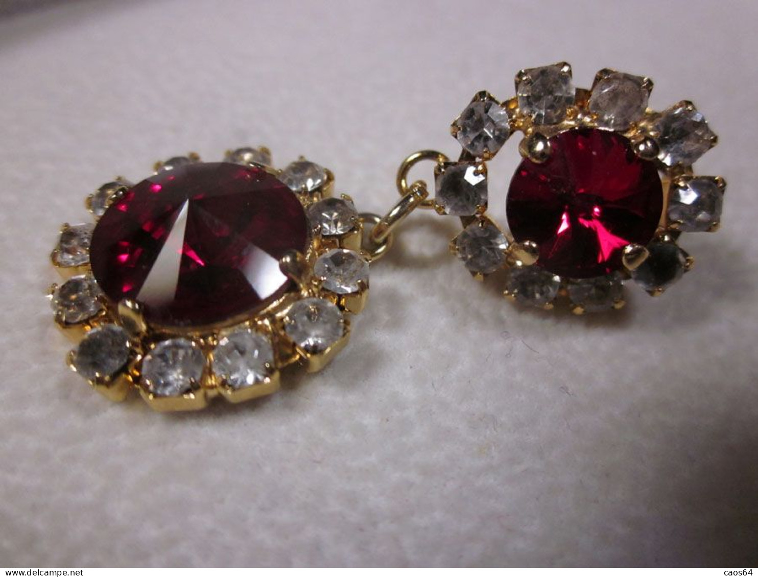 Orecchini Strass  Bigiotteria  Vintage H 4 Cm - Boucles D'oreilles