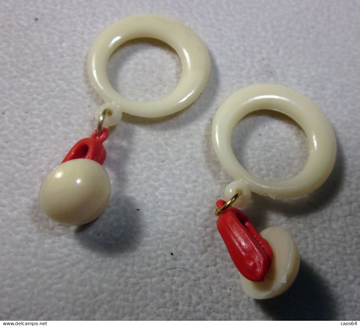 Orecchini Beat Plastic  Bigiotteria  Vintage Ø  Cm. 2,5 - Earrings